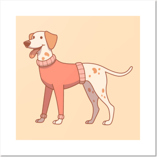 Lemon dalmatian wearing a red sweater Posters and Art
